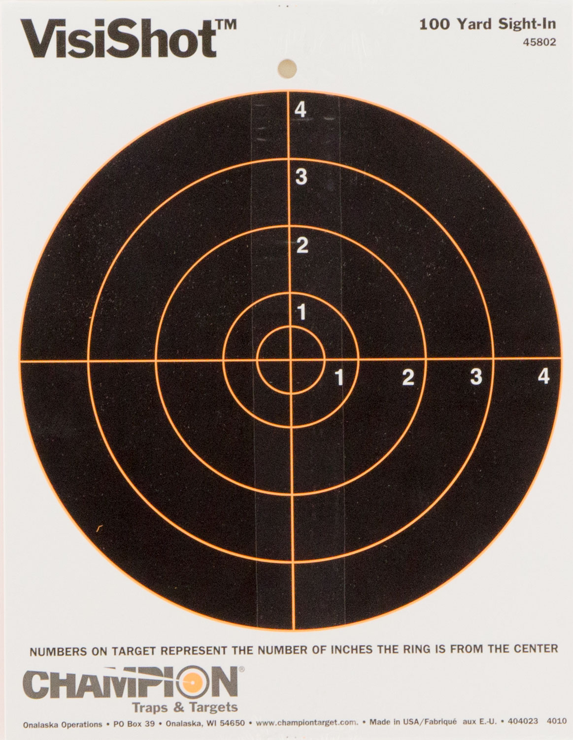 Champion VisiShot Targets 8 Bull's Eye Target - 8.5 X 11 10/Pack